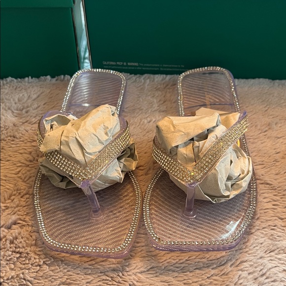 Lauren Lorraine Clear Rhinestone Sandals - Picture 1 of 4